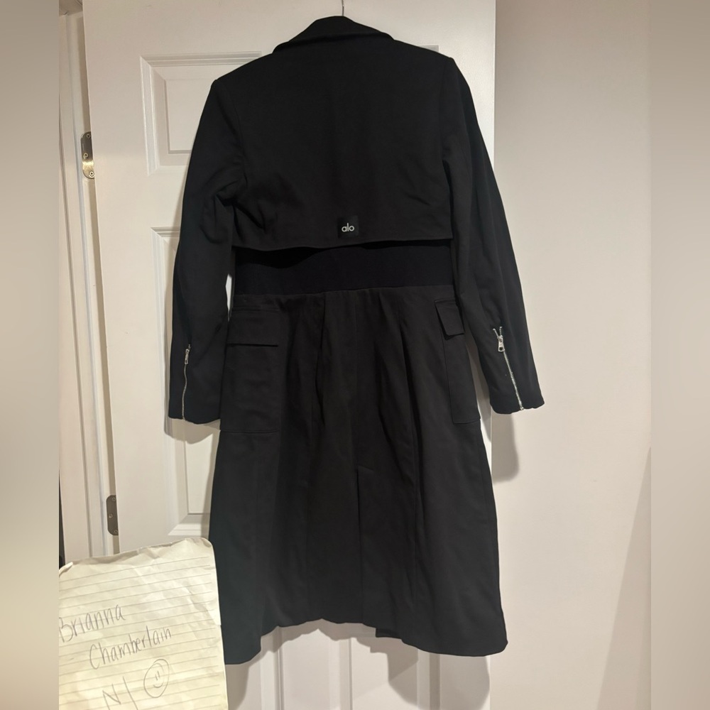 ALO Yoga Women's Black Formation Trench Coat - Picture 2 of 5